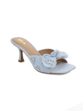 Light blue kitten heels